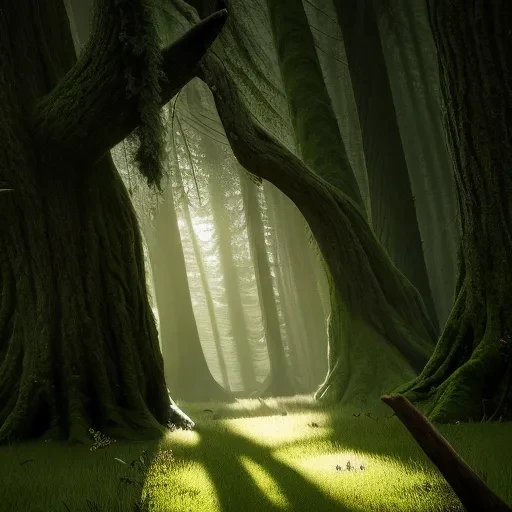 a view of a forest with a path through it