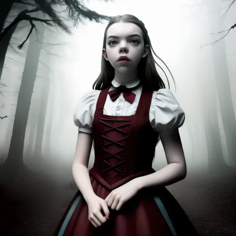 anya taylor-joy, alice in wonderland, horror, forest, fog, terror