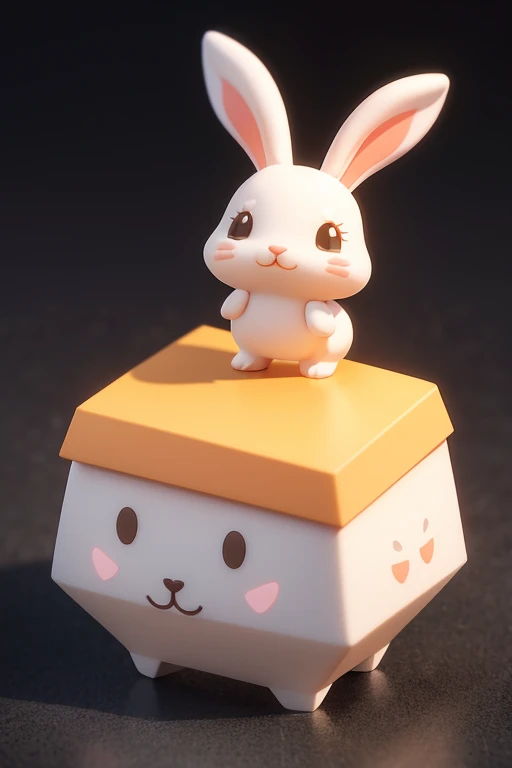 delicate 3d pvc model of tiny cute isometric bunny emoji, soft smooth lighting, with soft pastel colors, 3d icon clay render, 12...