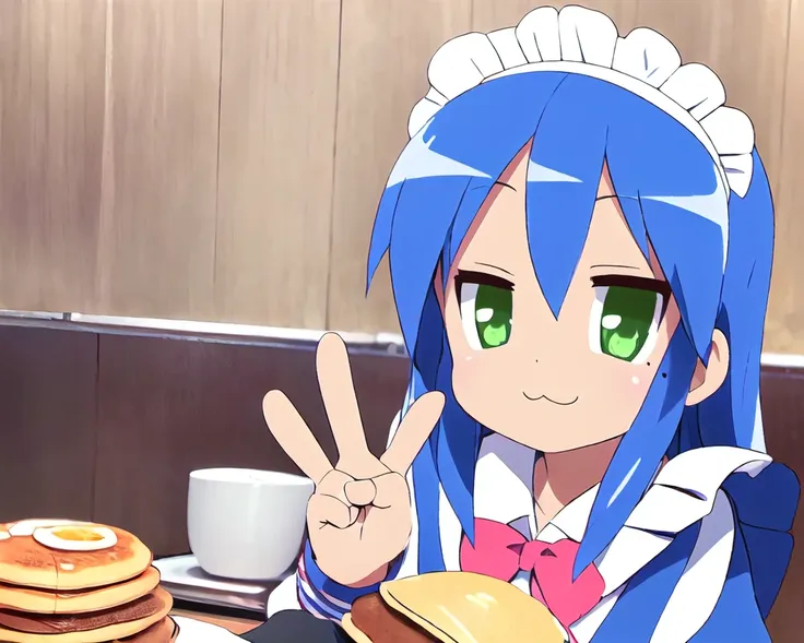 (ultra detailed, photorealistic:1.5),
beautiful  cute  izumi konata, 1girl, and 1dirty fat man,
surrounded by ((adult  pan cake)...