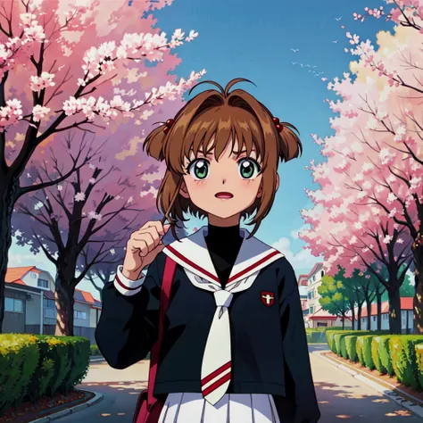 kinomoto sakura,  school uniform,