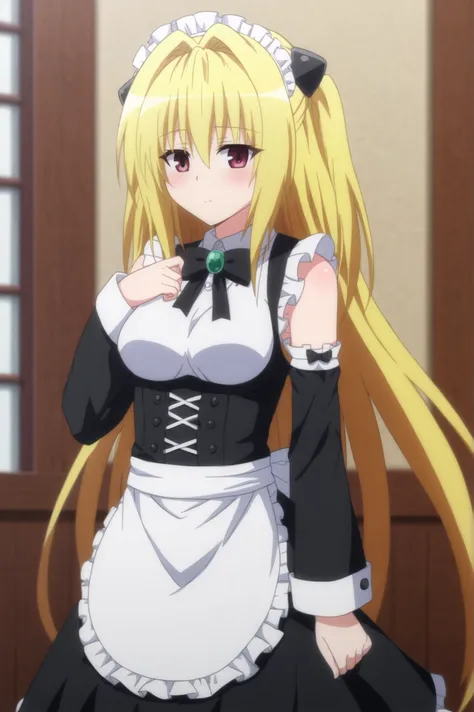 <lora:konjiki_no_yami:0.7>, konjiki no yami, 1girl, solo, bow, detached_sleeves, apron, maid, head_out_of_frame <lora:sdxl_light...