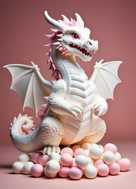 Abstract style Marshmallow, dragon made of marshmallow, highly detailed  <lora:MarshmallowXLv1:0.25>