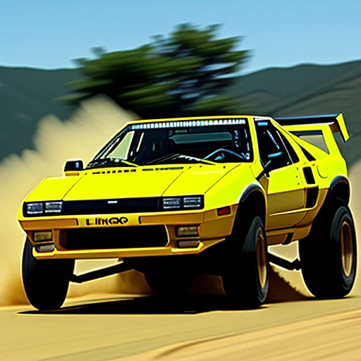 fiero,  off road, lifted, spoiler, action shot, drifting