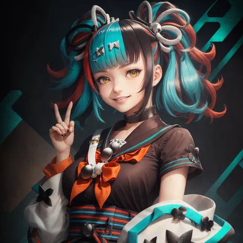 masterpiece, best quality, CG, wallpaper, HDR, high quality, high-definition, extremely detailed, sei, vibrant colors, colorful, sailor collar, smile, looking at viewer, cowboy shot, hands behind back,  <lora:Sei Shounagon:1> <lyco:djzJohnsonDesuZenkaiV15-...