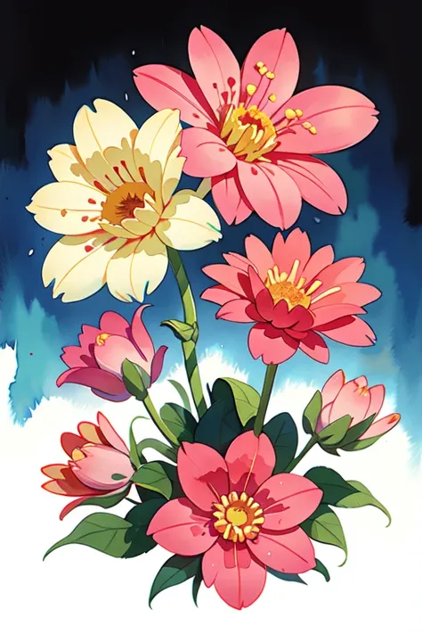 (masterpiece, beat quality, official art, watercolor sketch), a flower