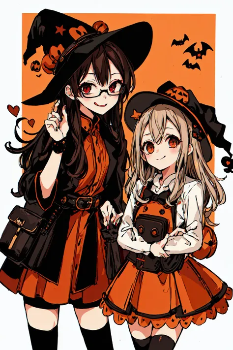 masterpiece, intricate detail,best quality, <lora:aidairo:0.7>hat, witch hat, multiple girls, black hair, tongue out, halloween,...