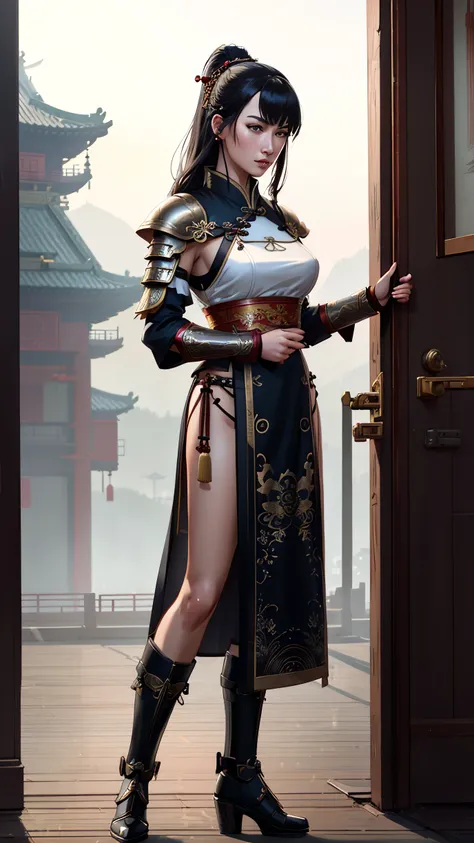 modelshoot style, (extremely detailed CG unity 8k wallpaper), full shot body photo of the most beautiful artwork in the world, , Atey Ghailan, Studio Ghibli, by Jeremy Mann, Greg Manchess,  trending on ArtStation, trending on CGSociety, Intricate, detailed...