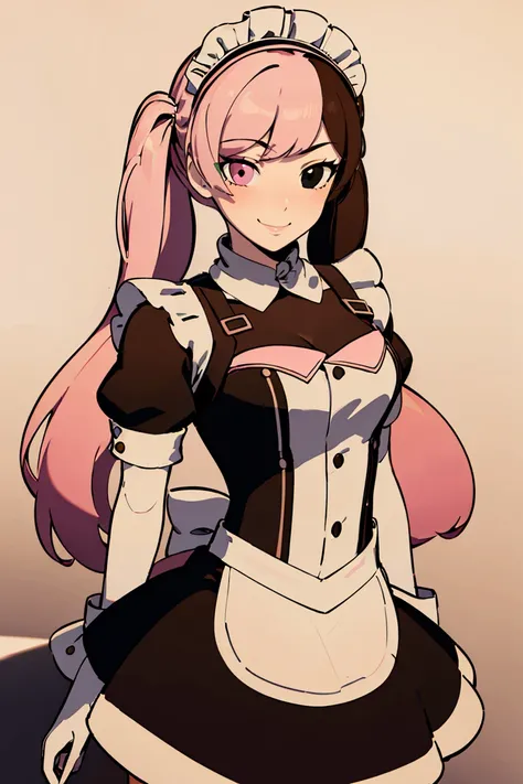 ((masterpiece,best quality)),  absurdres,  (maid outfit:1.5, skirt, thighighs), (twintails),
<lora:Neopolitan_RWBY_v2_AnyLora:0.8>, Neopolitan_RWBY,  pink hair, brown hair, split-color hair, ((black eyes, pink eyes, heterochromia)), blushing, 
white pants,...