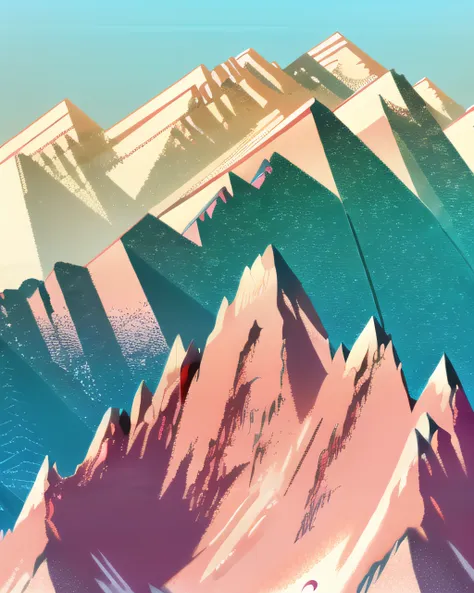 dolomite mountain range in the style of <lora:graphic_illust_12:1>