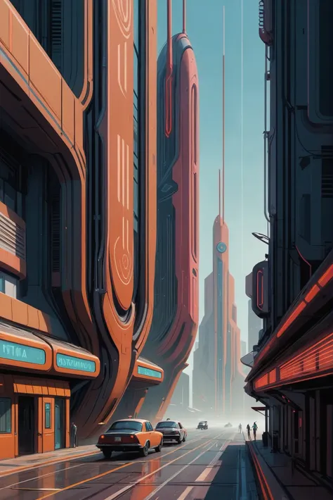 finely detailed scifi digital painting, scifi streamline moderne aesthetic city at the beginning of the universe<lora:envystarli...