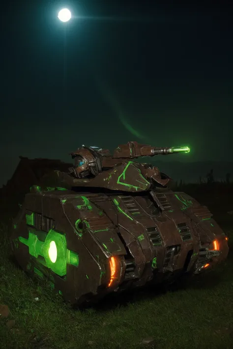 necrons, armor, glowing, robot,lmnrsstnk,, ground vehicle, tank, vehicle focus <lora:Leman_Russ_Battle_Tank_-_Warhammer_40000:0.7>  <lora:necons:0.6>