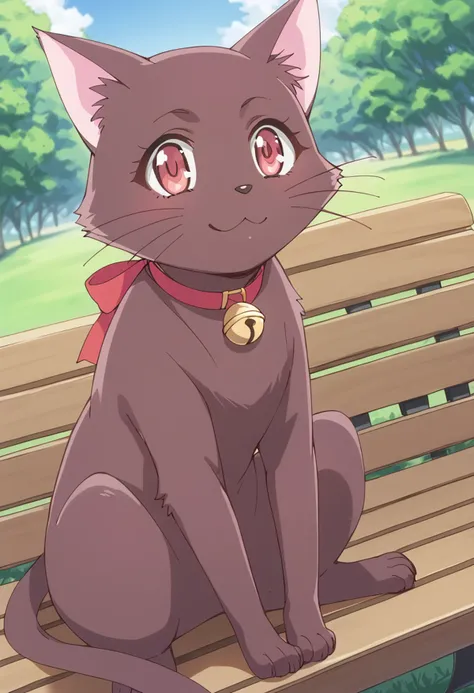 score_9, score_8_up, score_7_up, source_anime BREAK
momomiya ichigo (cat), cat, no humans, :3, bench, collar, animal focus, solo, watermark, red eyes, animalization, outdoors, black cat, closed mouth, smile, day, park bench, red bow, looking at viewer, red...