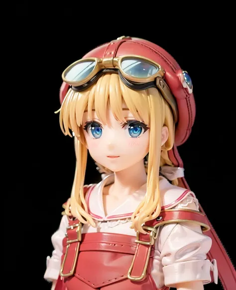 1girl, blonde hair, facing viewer, smile, plastic figurine,red hat, googles, red overalls, blue eyes,
4k, 8k, absurdres, highres...