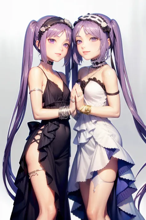 [realistic+anime] euryale x stheno in 1 pic (fate) 尤瑞艾莉 x 斯忒诺 双人同图 （fgo）