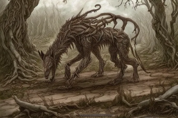 nghtmre decayed wolf demon, forest