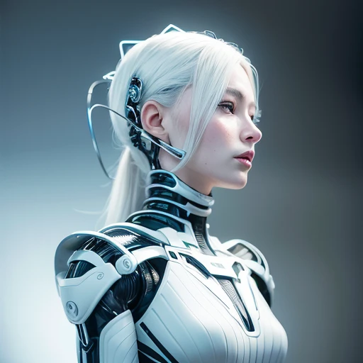 complex 3d render ultra detailed of a beautiful porcelain profile woman android upper body, closed mouth, cyborg, robotic parts, 150 mm, beautiful studio soft light, rim light, vibrant details, luxurious cyberpunk, lace, hyperrealistic, anatomical, facial muscles, cable electric wires, microchip, elegant, beautiful background, octane render, H. R. Giger style, 8k, best quality, masterpiece, illustration, an extremely delicate and beautiful, extremely detailed ,CG ,unity ,wallpaper, (realistic, photo-realistic:1.37),Amazing, finely detail, masterpiece,best quality,official art, extremely detailed CG unity 8k wallpaper, absurdres, incredibly absurdres, <lora:japaneseDollLikeness_v10:0.1>, <lora:koreanDollLikeness_v10:0.5>, robot, silver halmet, full body,