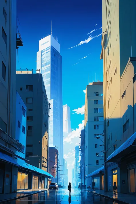 anime style, morning, blue sky, clouds, architecture, megacity<lora:EnvyStarlightAnime08:1>