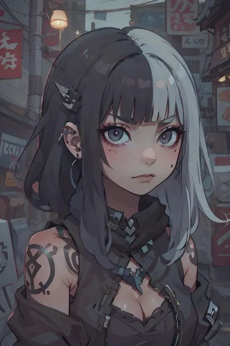 (best-quality:0.8), perfect anime illustration, portrait, masterpiece, best quality, (intricate details:1), (scenery:1.3), (high shoot) solo, face focus, (close up:0.7), high res, anatomy, detailed skin, beautiful face, intimidating, sharp glaring eyes, sm...