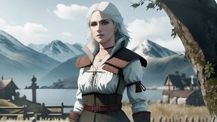 the witcher 3, skellige, (ciri:1.2), witch, elegant, pretty, beautiful, cute, epic character composition, confident, sharp focus...