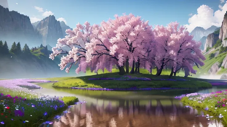 masterpiece, best quality, sharp focus, high quality, extremely detailed cg unity 8k wallpaper, lots of flowers,  award winning ...