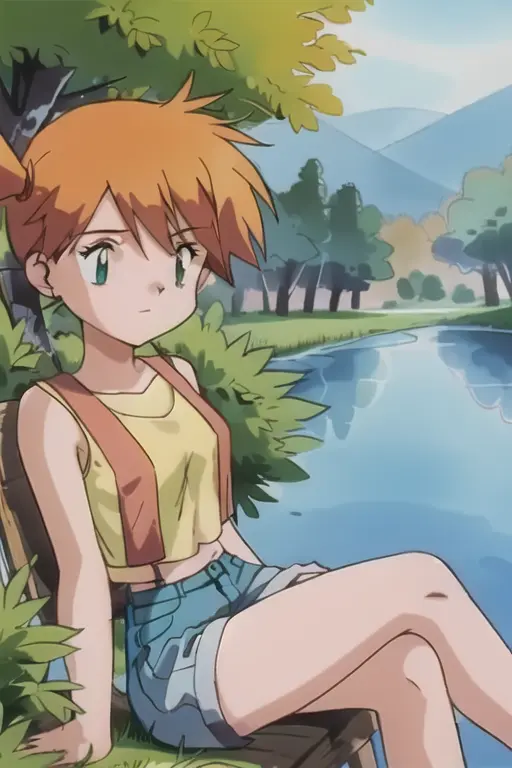 a close up of a person sitting on a bench near a body of water