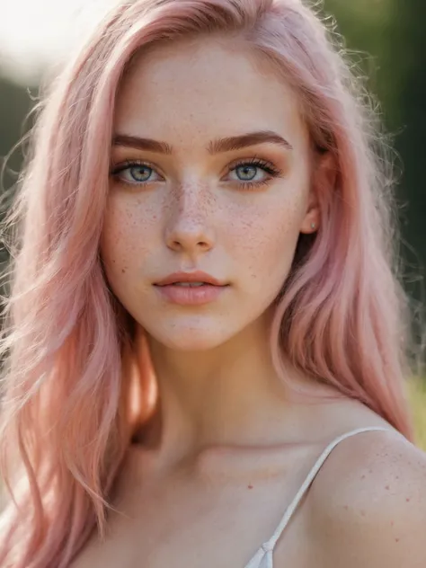 photo of beautiful age 18 girl, pastel hair, freckles sexy, beautiful, close up, young, dslr, 8k, 4k, ultrarealistic, realistic, natural skin, textured skin