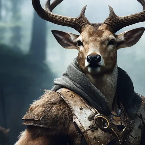 a handsome man with a deer head.  fking_scifi_v2