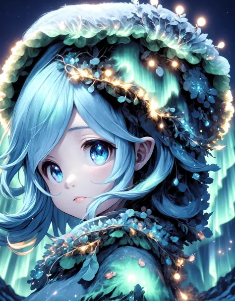 blue elf girl <lora:Xmas_elf_girl_v0.4:1> <lora:aurora-style-richy-v1:1>,open air,AURORASTYLE