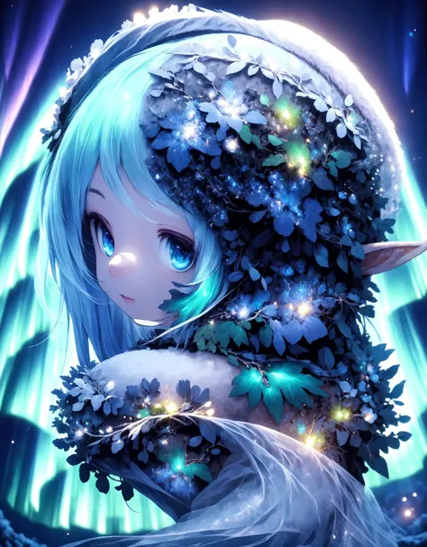 blue elf girl <lora:Xmas_elf_girl_v0.4:1> <lora:aurora-style-richy-v1:1>,open air,AURORASTYLE