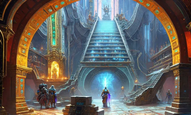 A glittering underground city filled with grand halls, ornate carvings, and vibrant mineral deposits, all illuminated by thousands of glowing gems. opulent, illuminated, underground, sprawling, noon.
(award winning) (masterpiece:1)(best quality) (detailed...