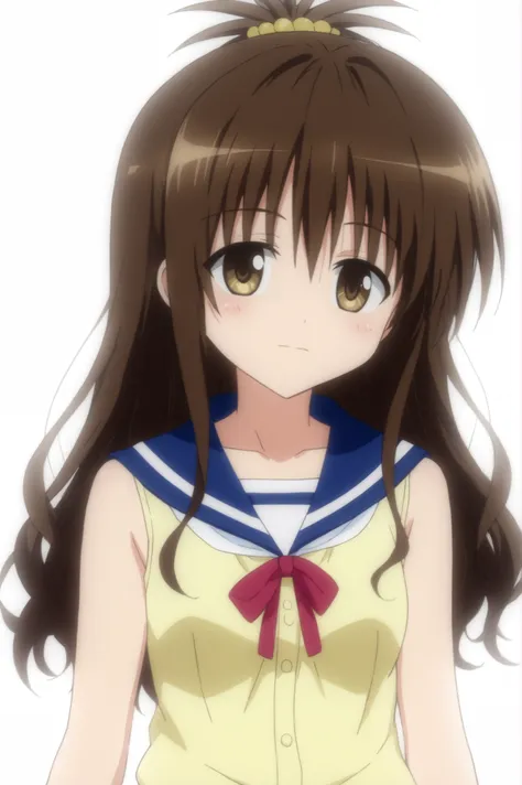 anime girl with long brown hair wearing a sailor outfit