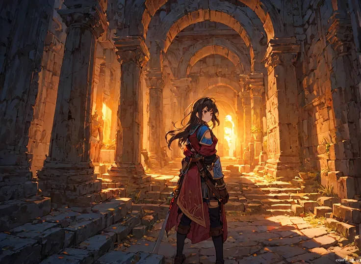 <lora:Final_Fantasy_Tactics_XLv2:1> adventurers exploring some temple ruins, (masterpiece), best quality, highres, 4k, 8k, intricate detail, cinematic lighting, amazing quality, amazing shading, soft lighting, Detailed Illustration, official artwork, anime...