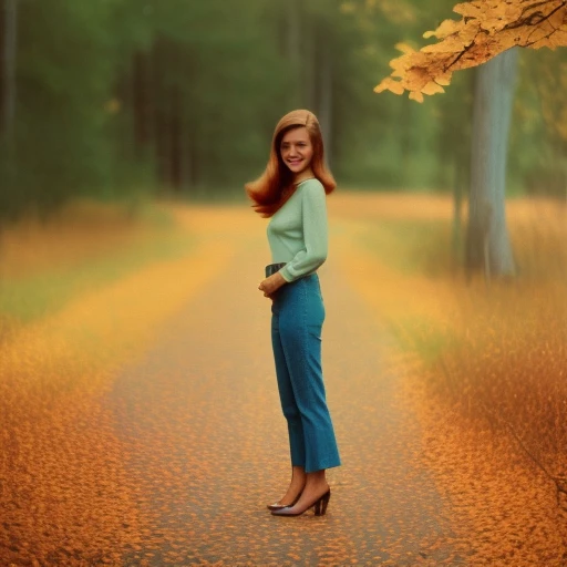 retro photography, 1960s , agfa, kodak, 1girl,  portrait, looking_at_viewer,  smile,  arizona, autumn, octane render,  solo, rtr...