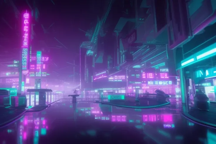 neon foggy futuristic auckland city octane render wvebg1