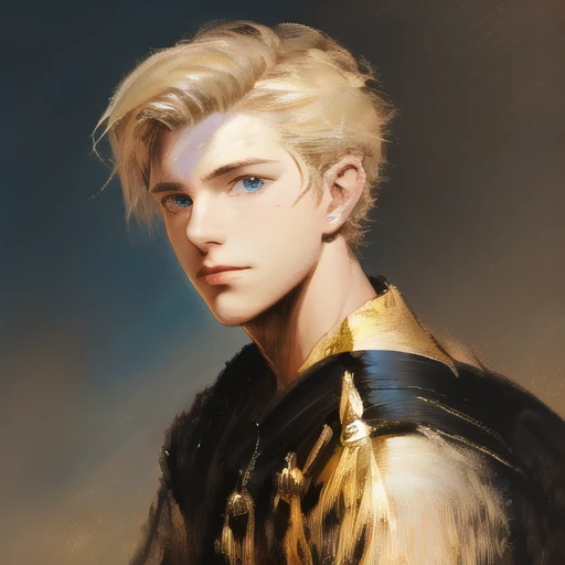 dbfantasyart style, masterpiece, 1boy, a beautiful portrait of a male adventurer, messy blonde hair, highly detailed, 8k resolut...