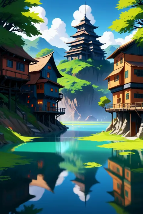 anime style digital painting, far future scifi, magical fantasy village in a Lake,scifi city<lora:EnvyStarlightAnime07:1> <lora:EnvyHiresFixXL01:0:hr=1>