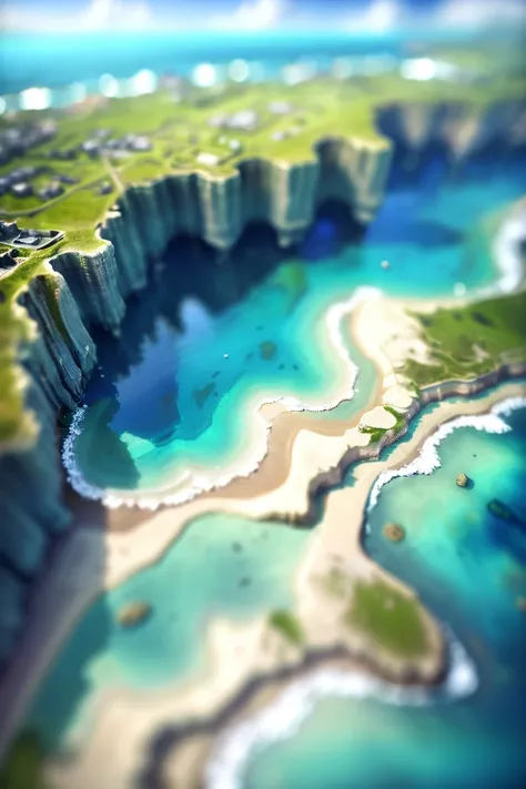 tilt-shift, digital painting, Fossilized Ocean Floor<lora:EnvyTinyWorldsXL01:1>