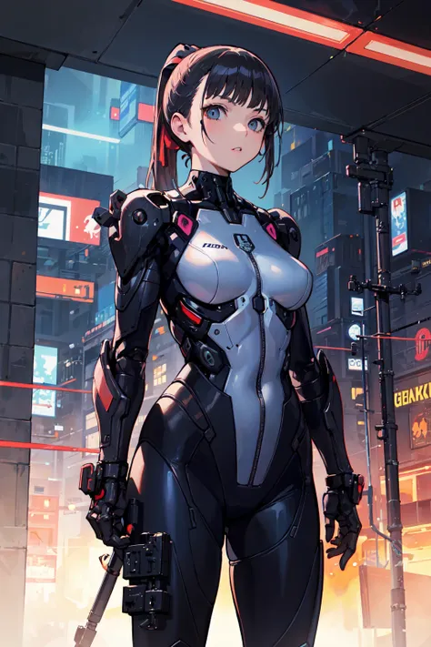 masterpiece,best quality,1girl,medium breasts,((album cover)), light on face,slim body,exoskeleton, metal gear,cyberpunk style,p...