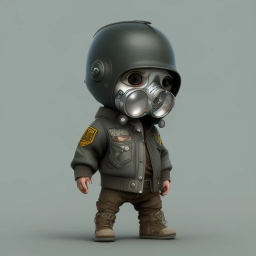 cbzbb style,desert punk,character,gas mask,take some weapon