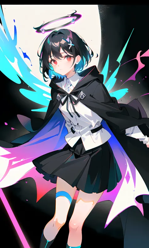 [[(((prism, glowing, glitter, particles, bloom, extra lights, cinematic lights, glowing white particles, +a))), (small:1.1),(Highest picture quality),(Masters work), (ultra-detailed),(Detailed eye description:1.2),(floating colorful wind:1.4),(jumping:1.4)...