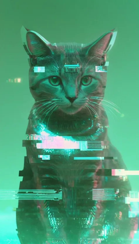 <lora:xl-shanbailing-1213Glitch_effect:0.9>,bailing_glitch_effect,hologram,
city,cityscape,cat,