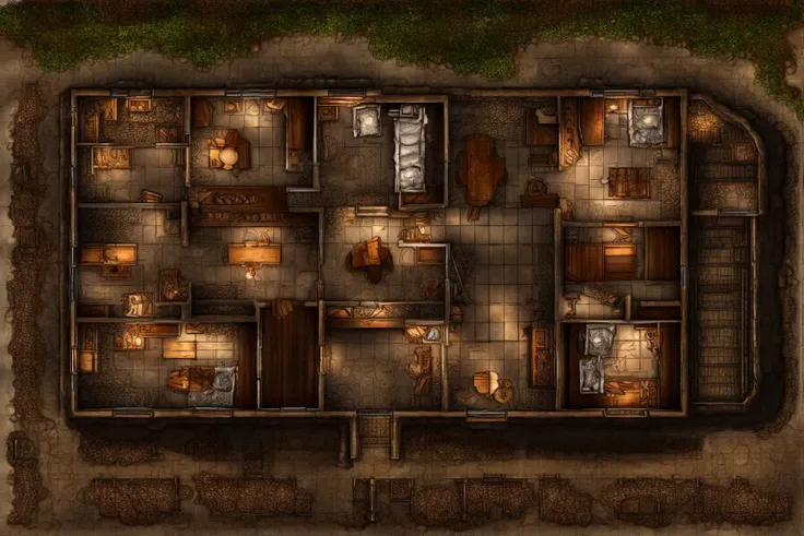 a map of a small house with a lot of rooms