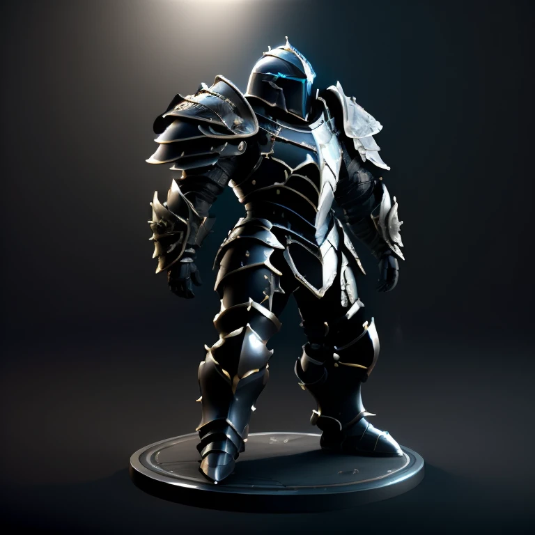 Armor. concept. 3D. dramatic lighting, 3D, simple black BG. pedestal. cycles render, caustics, artstation, hyper realistic, detailed, photography, volumetric, ultra detailed, intricate detail, 32k, super resolution, Cinematic Lighting, Accent Lighting, Glo...