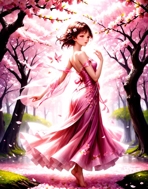 highres,best quality,
In the garden of petals, secrets unfold, Cherry blossoms whisper tales untold. Their fragrant breath dances with the breeze, A delicate waltz beneath ancient trees.
Pink confessions flutter, soft and light, As moonlight weaves dreams ...