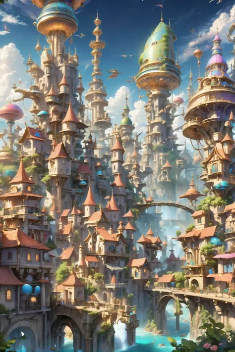 <lora:EnvyBiophilicXL01:0.5>fantasy, whimsical fantasy sky city outside of time<lora:EnvyBetterHiresFixXL01:0:hr=1>