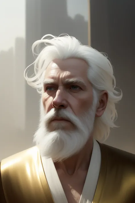 a man with a white beard and a gold robe