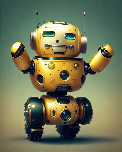 an mascot robot, smiling, modern robot, round robot, cartoon, flying, fist up,