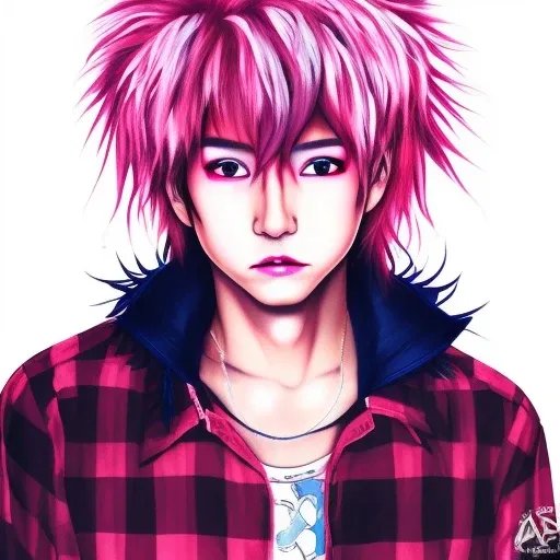 illustration, 1boy, male focus,  hideto mastumoto, hide from x-japan, japanese rock star, the pink spider, bokeh, brown_eyes, cl...