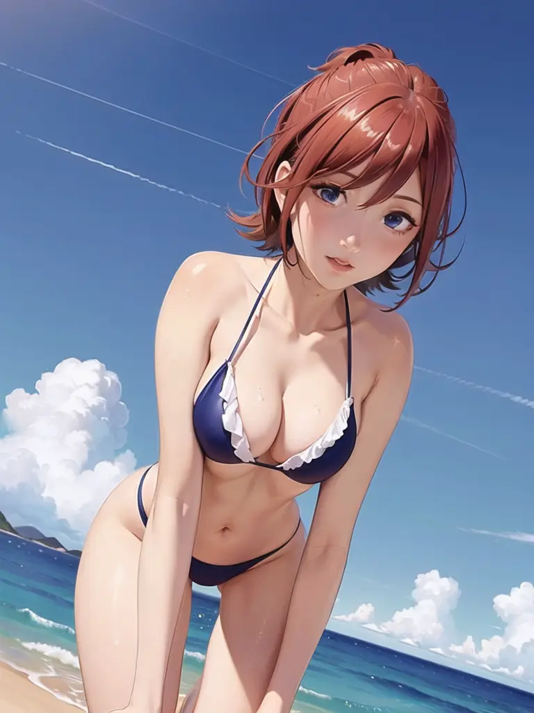 1girl, solo,(best quality),(masterpiece:1.1), full body, looking_at_viewer, dynamic angle, swimsuit, cute, clear facial skin,